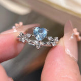 Silver Heart Zircon Open-End Light-Luxury Ring With A High-End Touch
